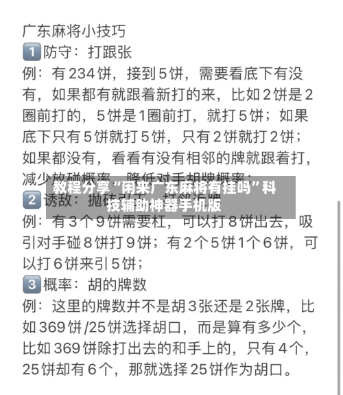 教程分享“闲来广东麻将有挂吗”科技辅助神器手机版-第3张图片