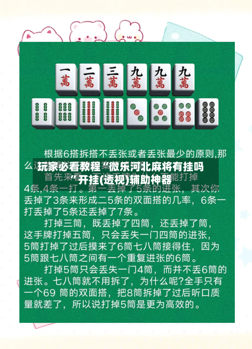 玩家必看教程“微乐河北麻将有挂吗”开挂(透视)辅助神器-第3张图片