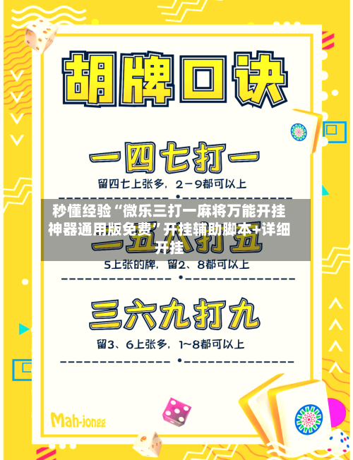 秒懂经验“微乐三打一麻将万能开挂神器通用版免费”开挂辅助脚本+详细开挂-第3张图片