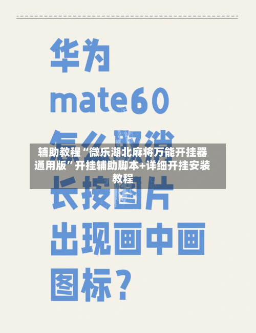 辅助教程“微乐湖北麻将万能开挂器通用版”开挂辅助脚本+详细开挂安装教程