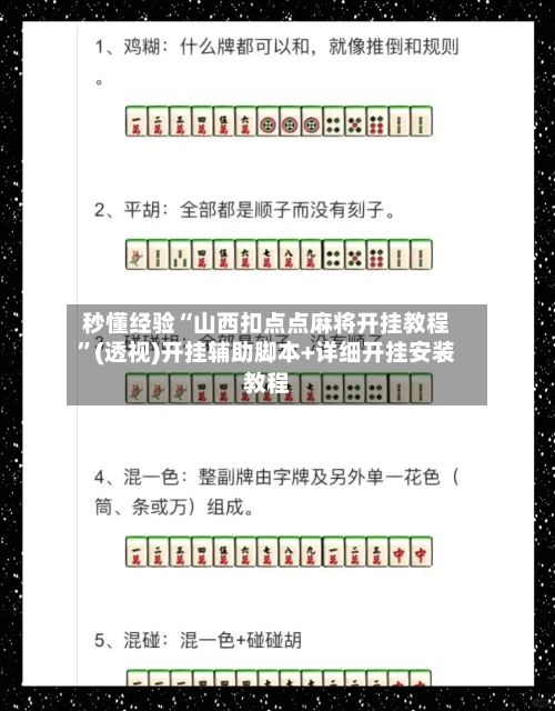 秒懂经验“山西扣点点麻将开挂教程”(透视)开挂辅助脚本+详细开挂安装教程-第2张图片