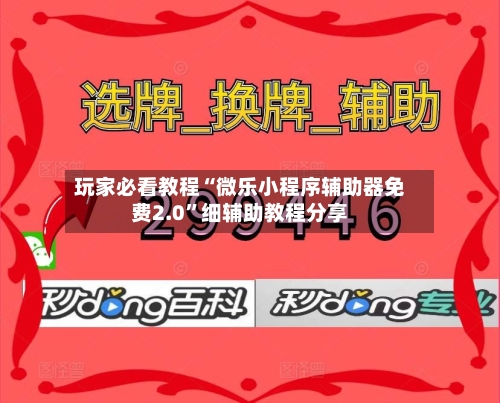 玩家必看教程“微乐小程序辅助器免费2.0”细辅助教程分享-第2张图片