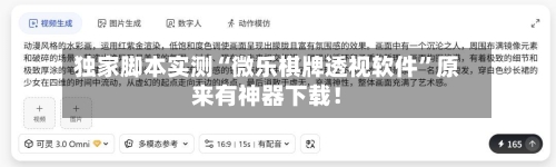 独家脚本实测“微乐棋牌透视软件”原来有神器下载！-第2张图片