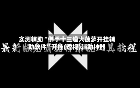实测辅助“佛手十三道大菠萝开挂辅助软件	”开挂(透视)辅助神器-第2张图片