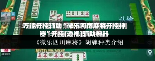 万能开挂辅助“微乐河南麻将开挂神器”开挂(透视)辅助神器-第2张图片