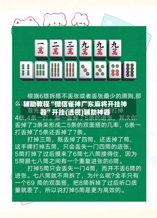 辅助教程“微信雀神广东麻将开挂神器”开挂(透视)辅助神器-第2张图片