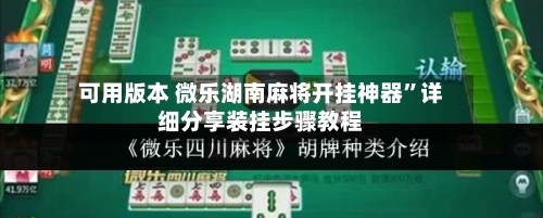 可用版本 微乐湖南麻将开挂神器”详细分享装挂步骤教程-第2张图片