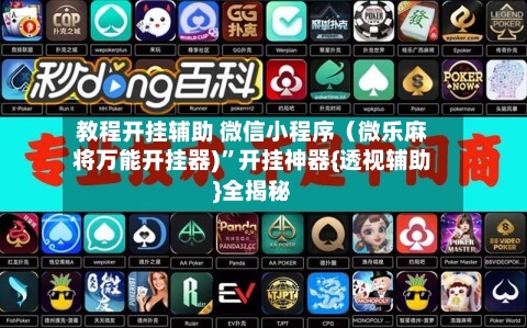 教程开挂辅助 微信小程序（微乐麻将万能开挂器)	”开挂神器{透视辅助}全揭秘-第3张图片
