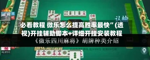 必看教程 微乐怎么提高胜率最快	”(透视)开挂辅助脚本+详细开挂安装教程-第2张图片