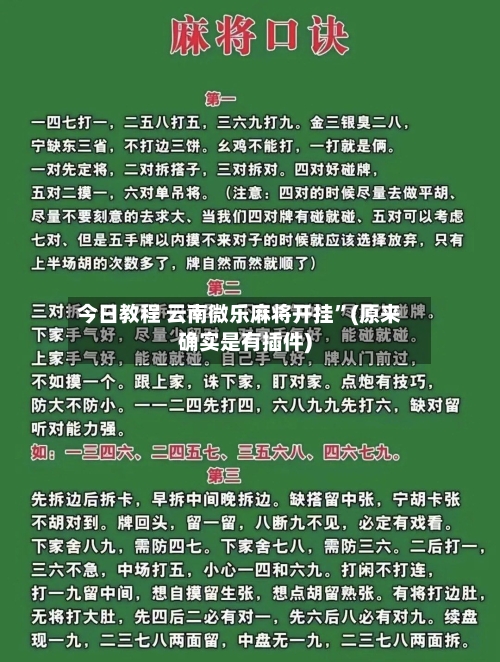 今日教程 云南微乐麻将开挂”(原来确实是有插件)-第2张图片