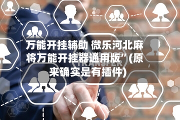 万能开挂辅助 微乐河北麻将万能开挂器通用版”(原来确实是有插件)-第3张图片