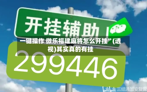 一键操作 微乐福建麻将怎么开挂”(透视)其实真的有挂-第2张图片