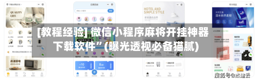 [教程经验] 微信小程序麻将开挂神器下载软件	”(曝光透视必备猫腻)-第2张图片