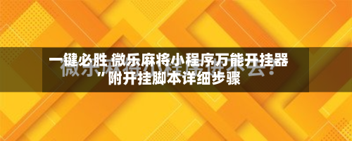 一键必胜 微乐麻将小程序万能开挂器”附开挂脚本详细步骤-第3张图片