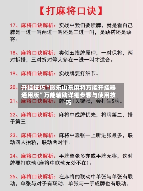 开挂技巧“微乐山东麻将万能开挂器通用版	”万能辅助详细步骤与使用技巧-第3张图片