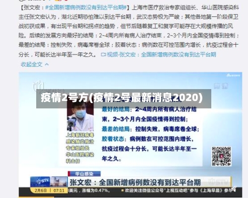 疫情2号方(疫情2号最新消息2020)