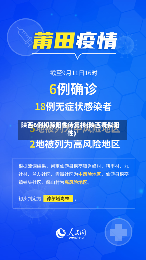陕西6例初筛阳性待复核(陕西疑似阳性)