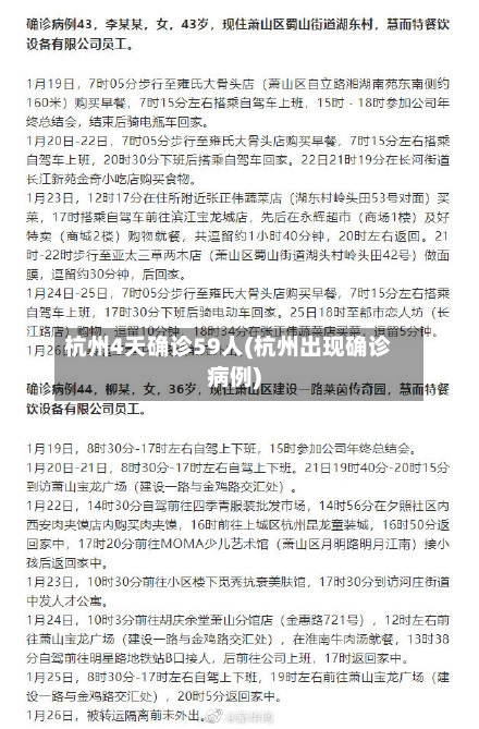 杭州4天确诊59人(杭州出现确诊病例)-第2张图片
