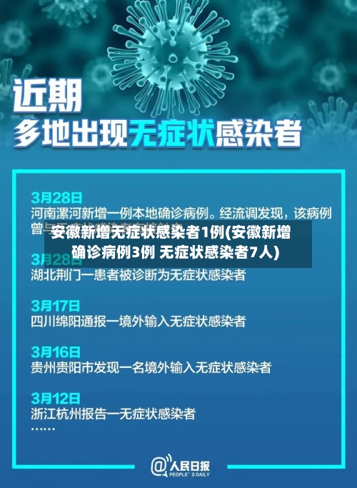 安徽新增无症状感染者1例(安徽新增确诊病例3例 无症状感染者7人)