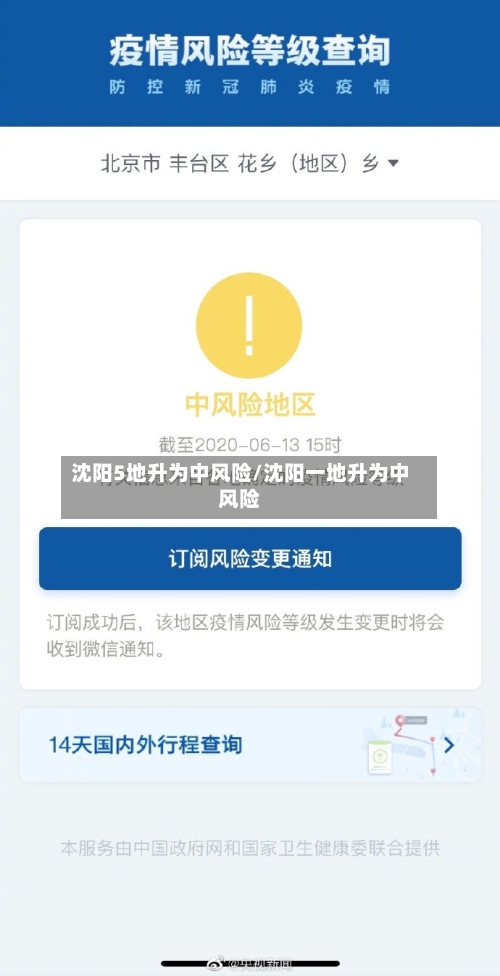 沈阳5地升为中风险/沈阳一地升为中风险