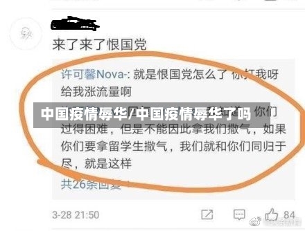 中国疫情辱华/中国疫情辱华了吗-第2张图片