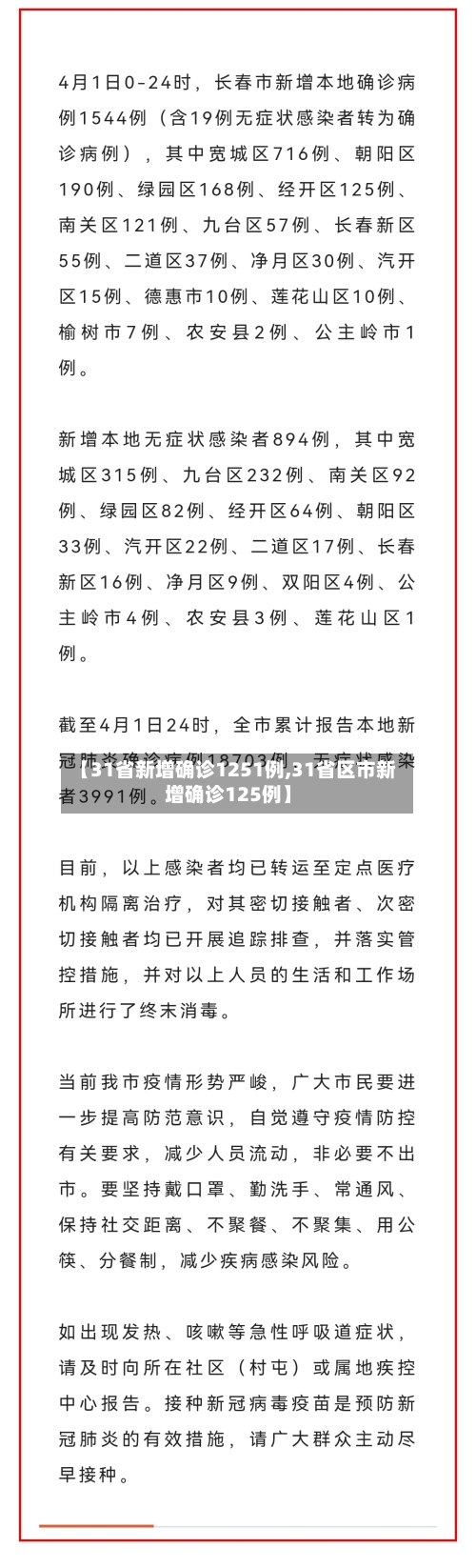 【31省新增确诊1251例,31省区市新增确诊125例】-第3张图片