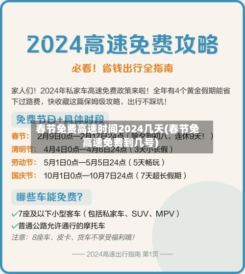 春节免费高速时间2024几天(春节免高速免费到几号)
