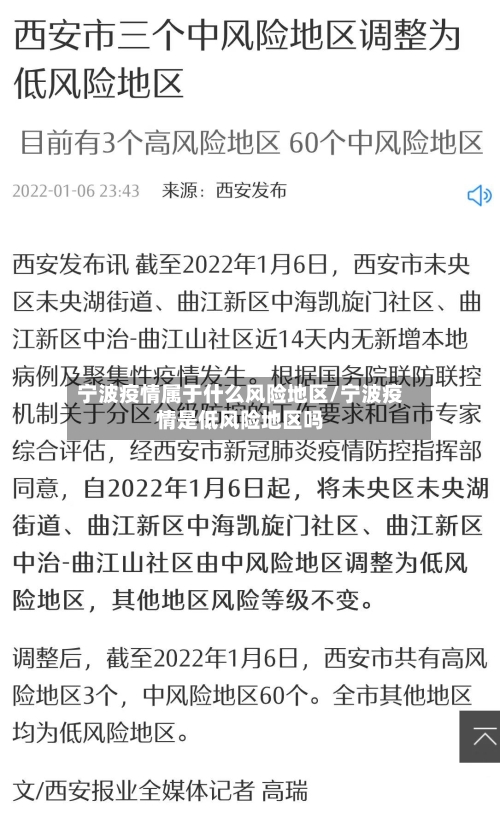 宁波疫情属于什么风险地区/宁波疫情是低风险地区吗-第2张图片