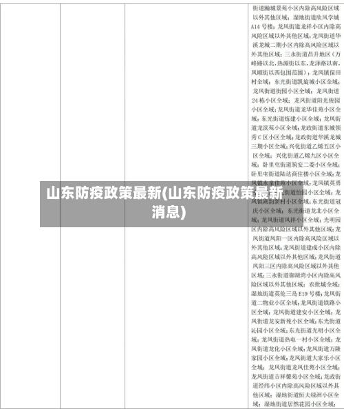 山东防疫政策最新(山东防疫政策最新消息)-第3张图片