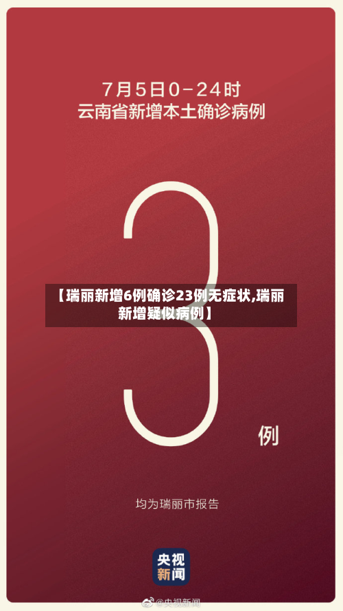 【瑞丽新增6例确诊23例无症状,瑞丽新增疑似病例】
