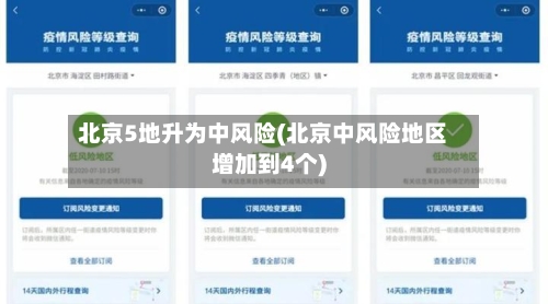 北京5地升为中风险(北京中风险地区增加到4个)-第2张图片