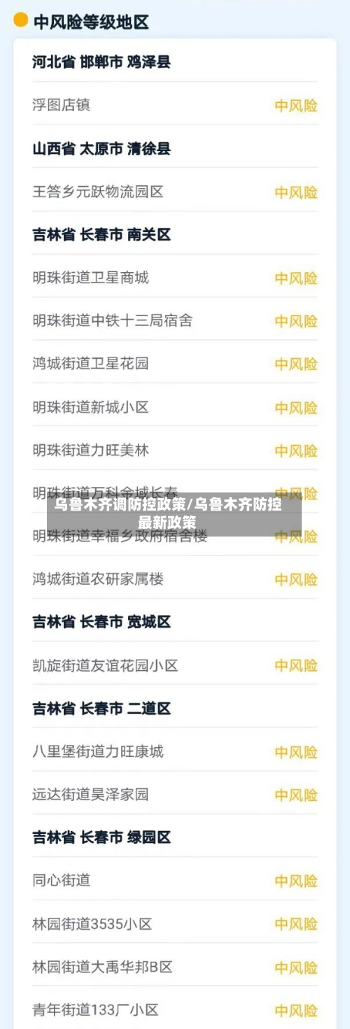 乌鲁木齐调防控政策/乌鲁木齐防控最新政策
