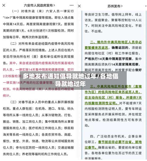 多地发布通知倡导就地过年/各地倡导就地过年