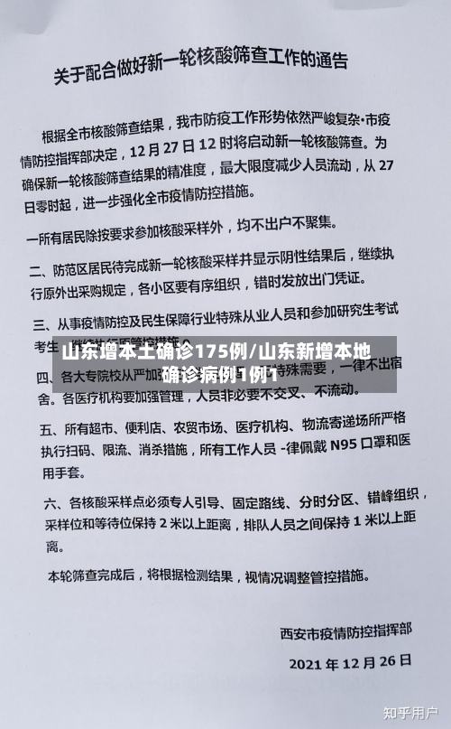 山东增本土确诊175例/山东新增本地确诊病例1例1
