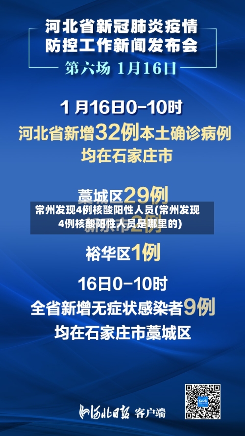 常州发现4例核酸阳性人员(常州发现4例核酸阳性人员是哪里的)