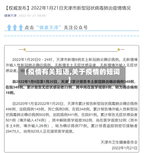 【疫情有关短语,关于疫情的短词】