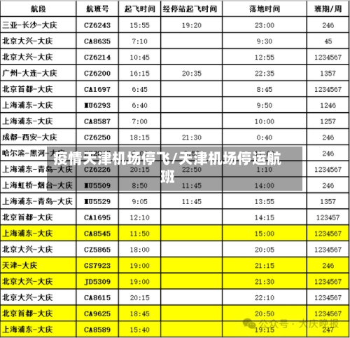 疫情天津机场停飞/天津机场停运航班