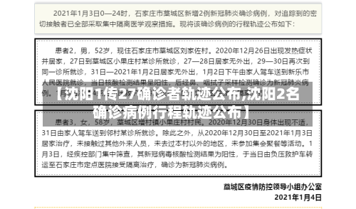 【沈阳1传27确诊者轨迹公布,沈阳2名确诊病例行程轨迹公布】