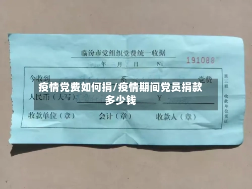 疫情党费如何捐/疫情期间党员捐款多少钱-第3张图片
