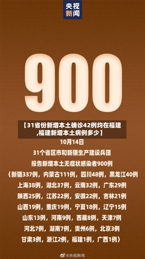 【31省份新增本土确诊42例均在福建,福建新增本土病例多少】