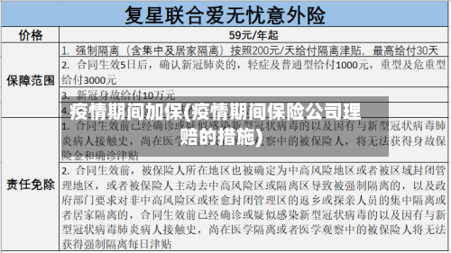疫情期间加保(疫情期间保险公司理赔的措施)-第2张图片