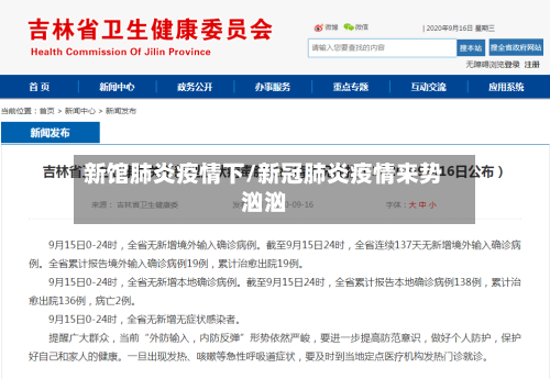 新馆肺炎疫情下/新冠肺炎疫情来势汹汹
