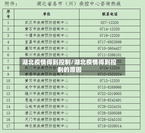 湖北疫情得到控制/湖北疫情得到控制的原因