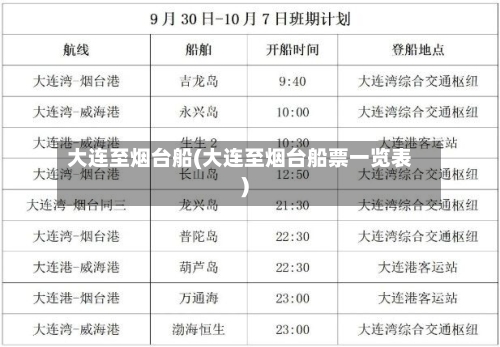 大连至烟台船(大连至烟台船票一览表)-第2张图片