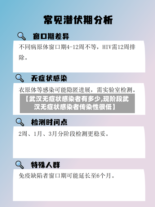 【武汉无症状感染者有多少,现阶段武汉无症状感染者传染性很低】