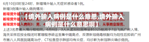 【境外输入病例是什么意思,境外输入病例是什么意思啊】