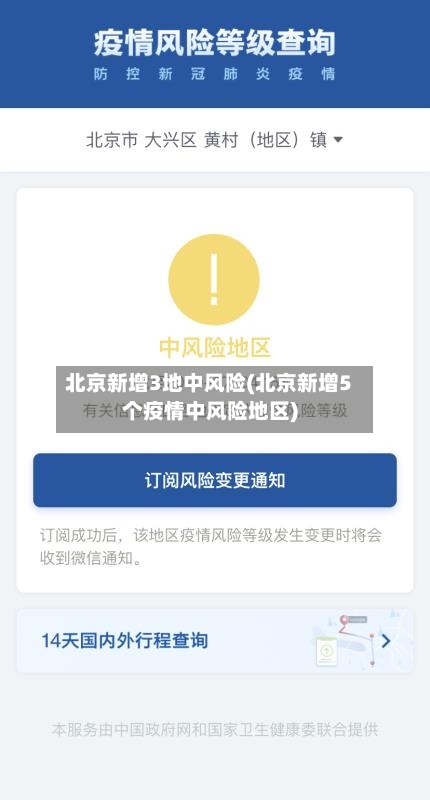 北京新增3地中风险(北京新增5个疫情中风险地区)-第3张图片