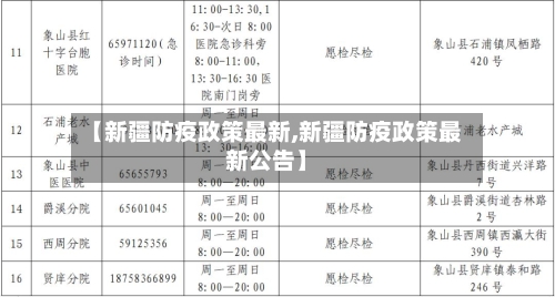 【新疆防疫政策最新,新疆防疫政策最新公告】