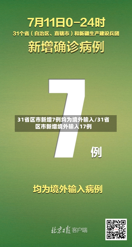 31省区市新增7例均为境外输入/31省区市新增境外输入17例-第2张图片