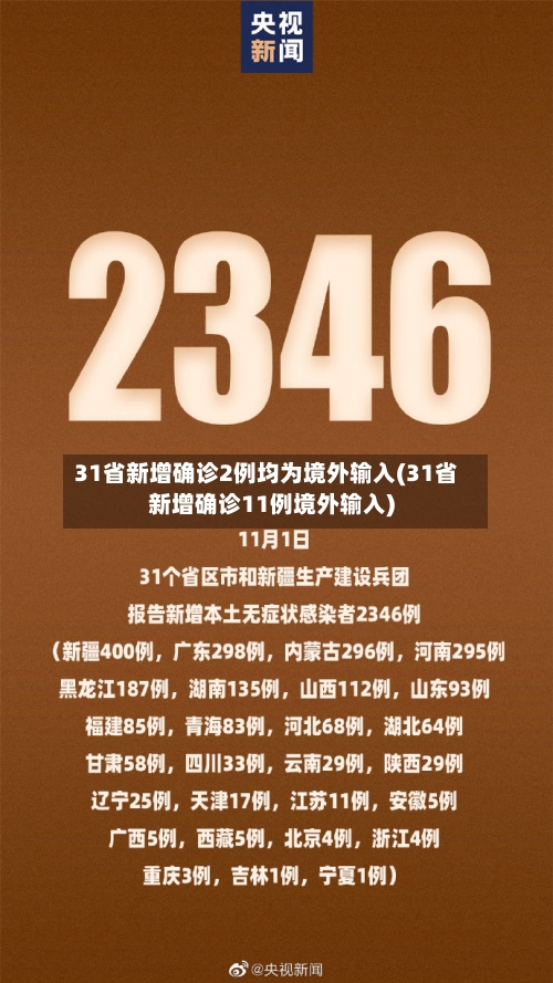 31省新增确诊2例均为境外输入(31省新增确诊11例境外输入)-第2张图片